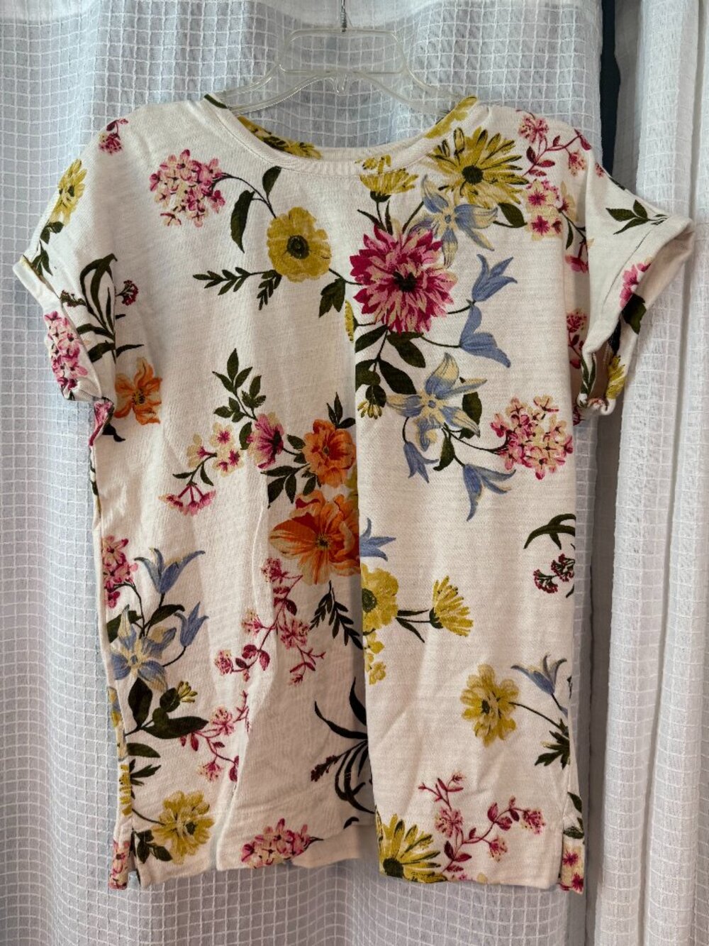 LOFT Floral Short Sleeve Shirt Medium Very Good Condition